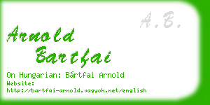 arnold bartfai business card